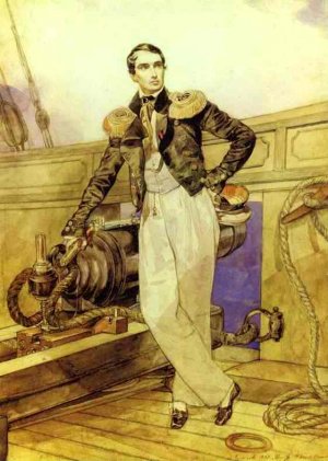 Portrait of V. A. Kornilov on Board the Brig Themistocles Oil painting by Karl Pavlovich Brulloff