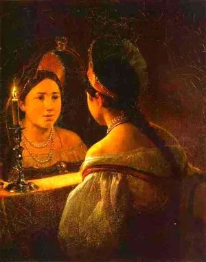 Svetlana Guessing on Her Future Oil painting by Karl Pavlovich Brulloff