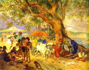 Sweet Waters near Constantinople Oil painting by Karl Pavlovich Brulloff
