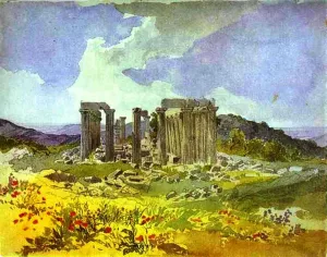 Temple of Apollo in Phigalia by Karl Pavlovich Brulloff Oil Painting