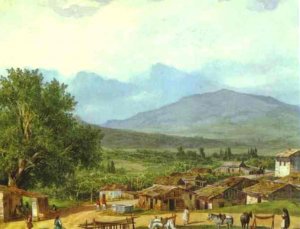 Village of San Rocco Near the Town of Corfu Oil painting by Karl Pavlovich Brulloff