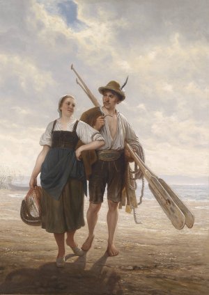 Chiemseefischer by Karl Raupp Oil Painting