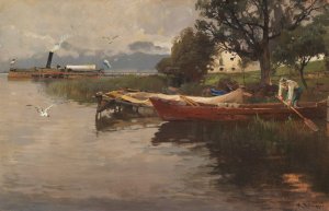 Idylle am Chiemsee by Karl Raupp Oil Painting