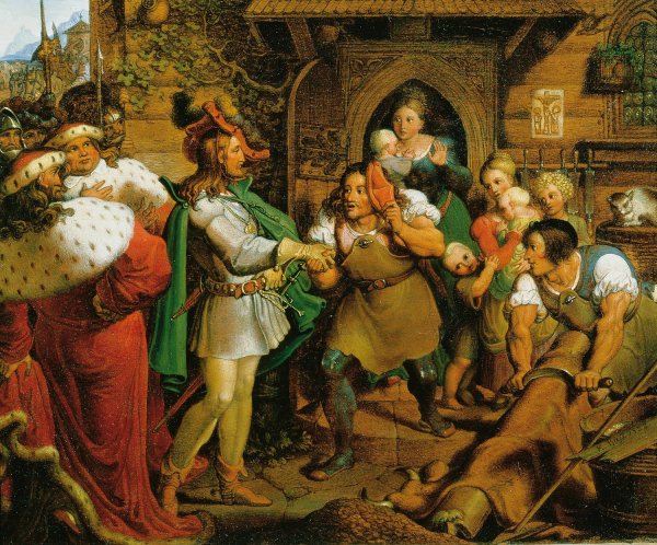 Kaiser Maximilian besucht die Handwerker  by Karl Russ - Hand-Painted Oil Painting Reproduction