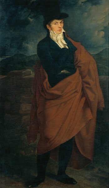 Selbstbildnis in ganzer Figur  by Karl Russ - Hand-Painted Oil Painting Reproduction