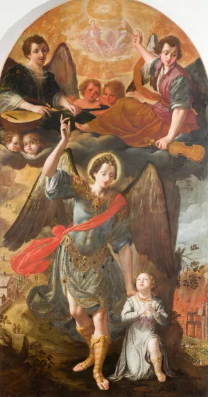 l'angelo custode Oil painting by Karl Santner