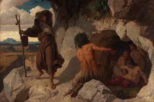 Versuchung des Heiligen Antonius by Karl Schonbrunner Oil Painting