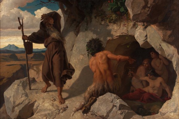 Versuchung des Heiligen Antonius  by Karl Schonbrunner - Hand-Painted Oil Painting Reproduction