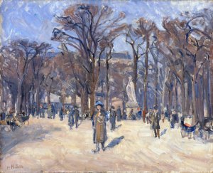 March Day in Le Jardin du Luxembourg, Paris by Karl Schou Oil Painting