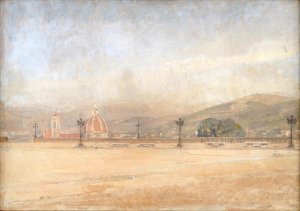Piazzale Michelangelo near Florence by Karl Schou Oil Painting