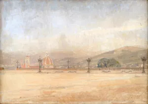 Piazzale Michelangelo near Florence by Karl Schou Oil Painting