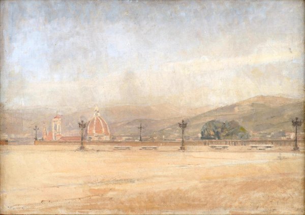 Piazzale Michelangelo near Florence  by Karl Schou - Hand-Painted Oil Painting Reproduction