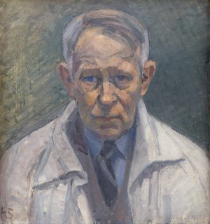 Selvportraet by Karl Schou Oil Painting