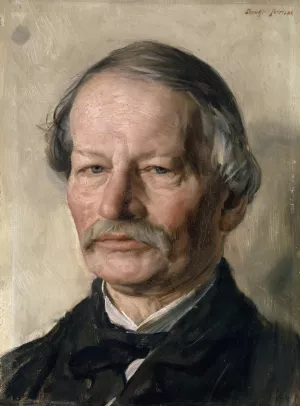 Portrait of the Poet Gustav Freytag Oil painting by Karl Stauffer-Bern