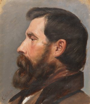 Mannerkopf im Profil by Karl Theodor Von Piloty Oil Painting
