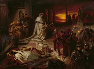 Nero on the ruins of Rome by Karl Theodor Von Piloty Oil Painting