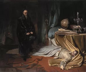 Seni at the Dead Body of Wallenstein by Karl Theodor Von Piloty - Oil Painting Reproduction