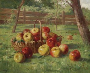 Apfelernte by Karl Vikas Oil Painting