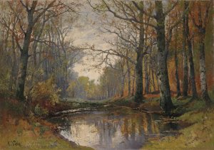 Herbstliche Waldlandschaft by Karl Vikas Oil Painting