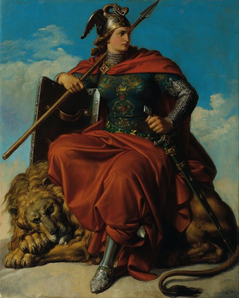 Allegorie Der Tapferkeitt  by Karl Von Blaas - Hand-Painted Oil Painting Reproduction