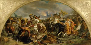 Der Sieg des Osterreichischen Heeres uber die Schweden bei Nordlingen 1634 by Karl Von Blaas Oil Painting