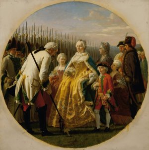 Die Musterung bei Solenau im Jahr 1749 by Karl Von Blaas Oil Painting