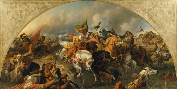 Die Schlacht bei Zenta 1697  by Karl Von Blaas - Hand-Painted Oil Painting Reproduction
