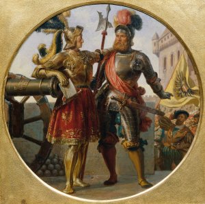 Kaiser Maximilian I. und Georg von Frundsberg by Karl Von Blaas Oil Painting