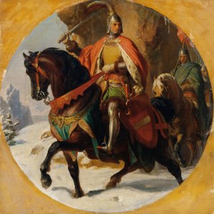 Kriegszug Albrechts I. uber den Semmering 1292 by Karl Von Blaas Oil Painting