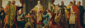Leopold der Heilige weist die Kaiserkrone zuruck by Karl Von Blaas Oil Painting