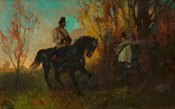 Main Product Photo of Militarpartrouille 1866  Painting by Karl Von Blaas
