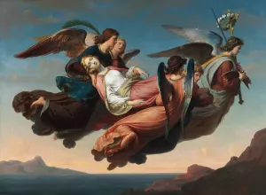 The Miraculous Translation of the Body of Saint Catherine of Alexandria to Sinai by Karl Von Blaas Oil Painting