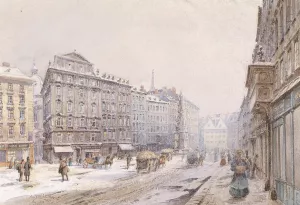 Wien Graben by Karl Wenzel Zajicek Oil Painting