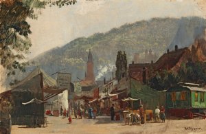 Herbstmesse auf dem Jubilaumsplatz in Heidelberg by Karl Weysser Oil Painting