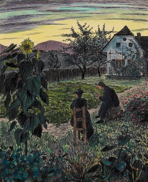 Abend im Garten by Karl Wiener Oil Painting