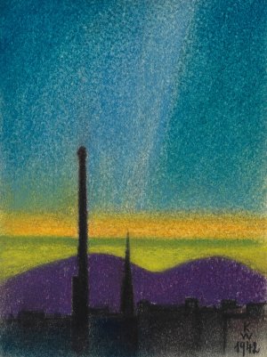 Abendlandschaft Wien by Karl Wiener Oil Painting