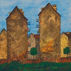 Arbeitervillen Oil painting by Karl Wiener