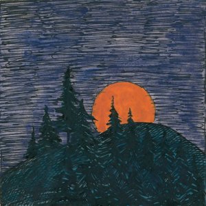 Aufgehender Mond by Karl Wiener Oil Painting