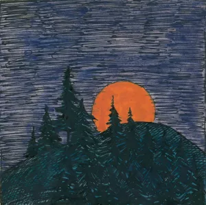 Aufgehender Mond by Karl Wiener Oil Painting