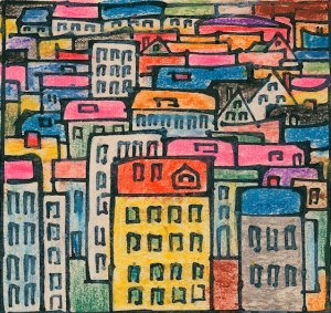 Bunte Stadt by Karl Wiener Oil Painting