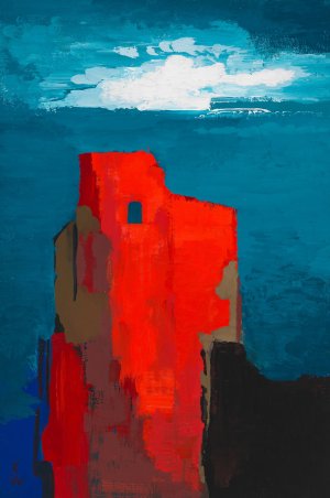 Burgruine by Karl Wiener Oil Painting