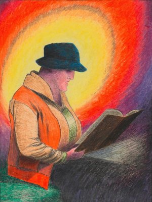 Dame im Kafe by Karl Wiener Oil Painting