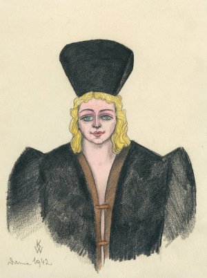 Dame by Karl Wiener Oil Painting