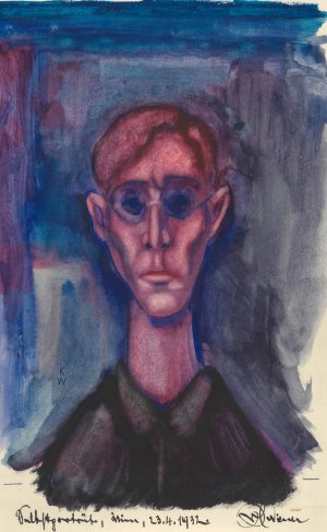 Depression, Selbstportrat by Karl Wiener Oil Painting