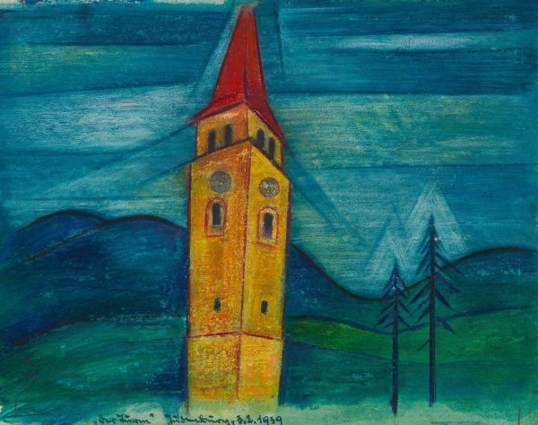 Der Turm  by Karl Wiener - Hand-Painted Oil Painting Reproduction