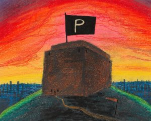 Die Pulverflagge by Karl Wiener Oil Painting