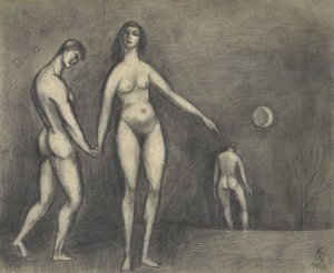 Eifersucht by Karl Wiener Oil Painting