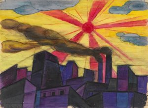 Fabriksstadt by Karl Wiener Oil Painting