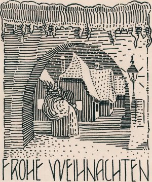 Frohe Weihnachten by Karl Wiener Oil Painting