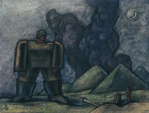 Geschandete Landschaft Oil painting by Karl Wiener